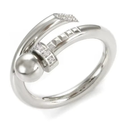 Crystal High End Non Tarnish Fashion Geometric Open Gold Plated Stainless Steel Rings for Women Wedding Ring Jewelry