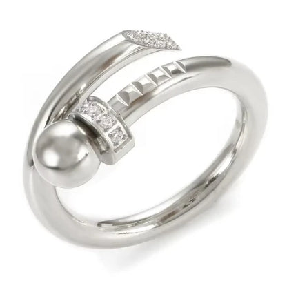 Crystal High End Non Tarnish Fashion Geometric Open Gold Plated Stainless Steel Rings for Women Wedding Ring Jewelry