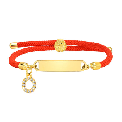 Custom Initial Letter Name Bracelet for Little Girl Boy, Personalised Birththday Gift, Red Thread Rope Bracelet Adjustable
