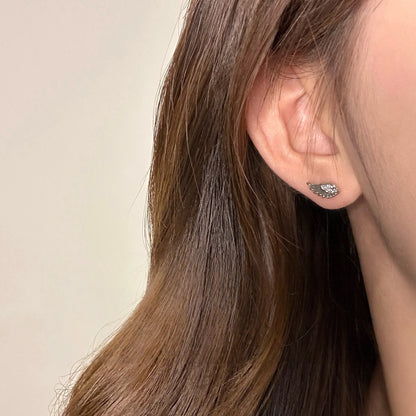 A Pair Vintage Couples Creative Angel Wings Stud Earrings Women Punk Studs Birthday Jewelry Gift