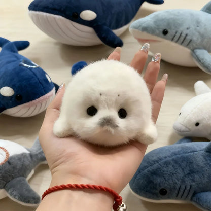 Fashion Accessory White Little Seal Blue Devil RayKeychain Marine Life Car Key Accessories Animal Doll Seal Toy Pendant