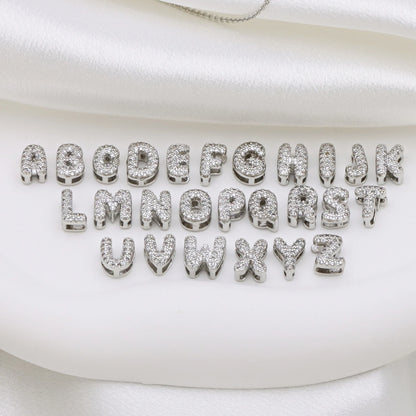 Customized Diamond Studded 26 Letter Bracelet with Copper Gold-Plated Name Bracelet and First Letter Jewelry Gift