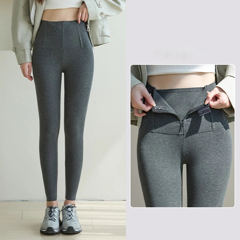 Women's High-Waisted Zip-Front Leggings