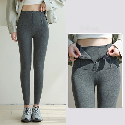 Women's High-Waisted Zip-Front Leggings
