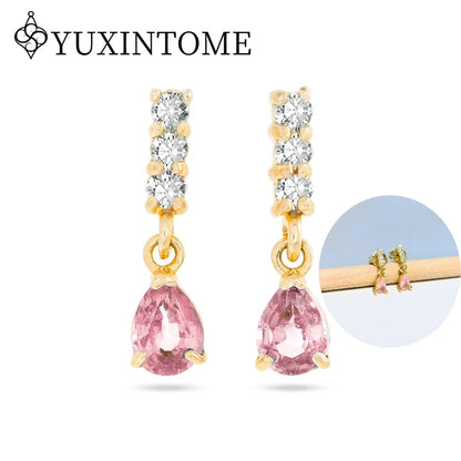 925 Sterling Silver Ear needles Crystal Zircon Small studs Earrings for Women gold-plated round Piercing Earrings New in 2022