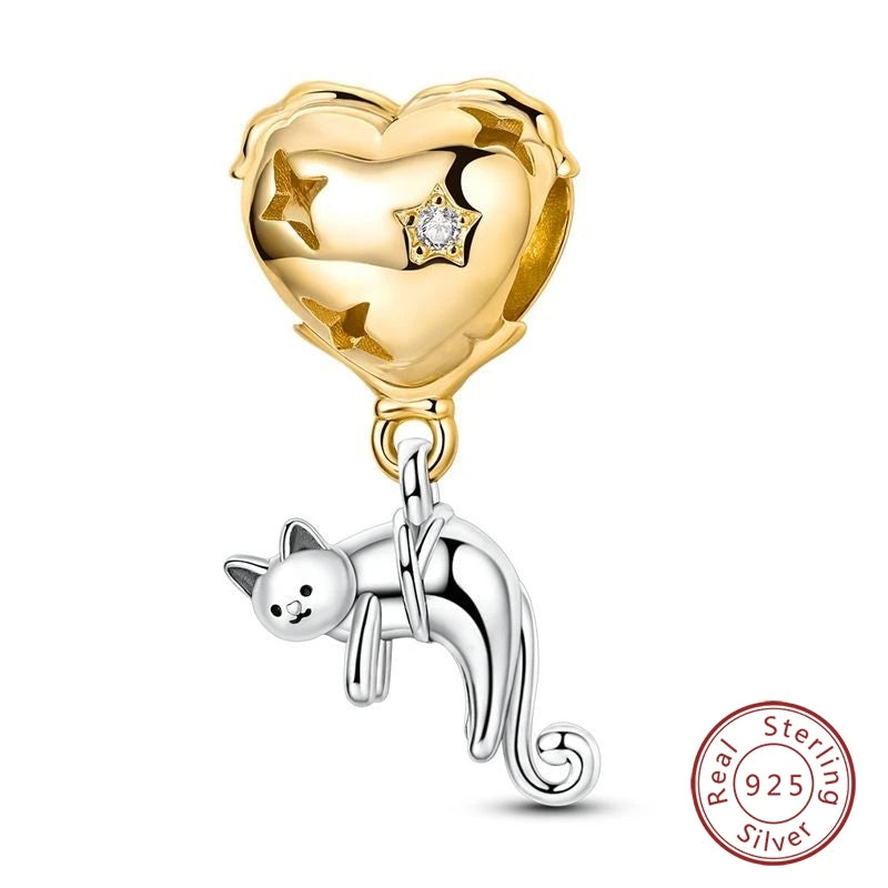 Hot Sales 925 Sterling Silver Golden Series Charms Leopard Little Bear Starfish Bow Bead Fit Original Bracelet DIY Women Jewelry