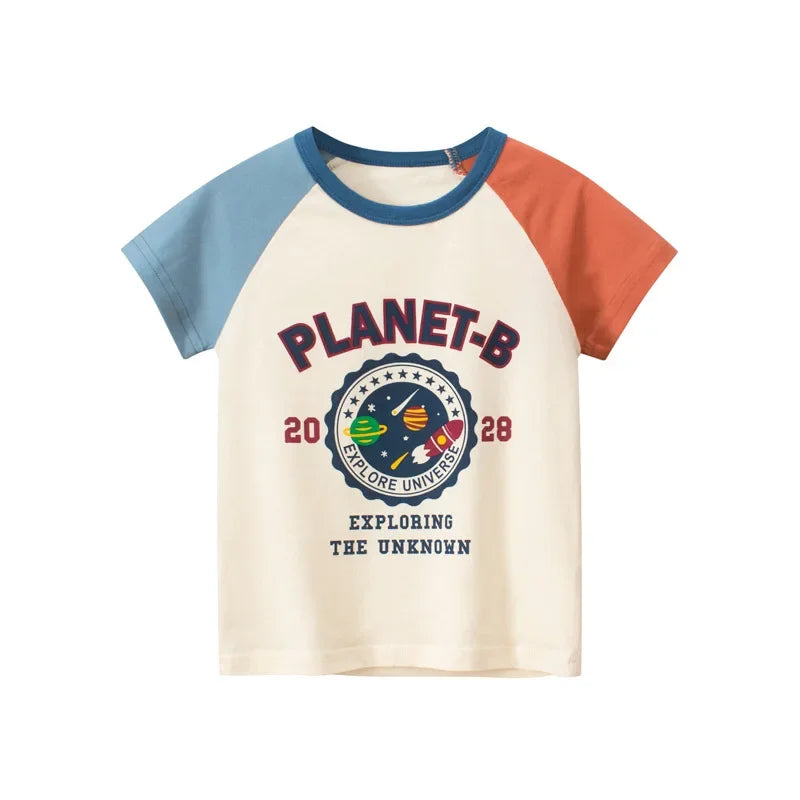 2-8T Toddler Kid Baby Boys Girls Clothes Summer Cotton T Shirt Short Sleeve Graffiti Print tshirt Children Top Infant Outfit