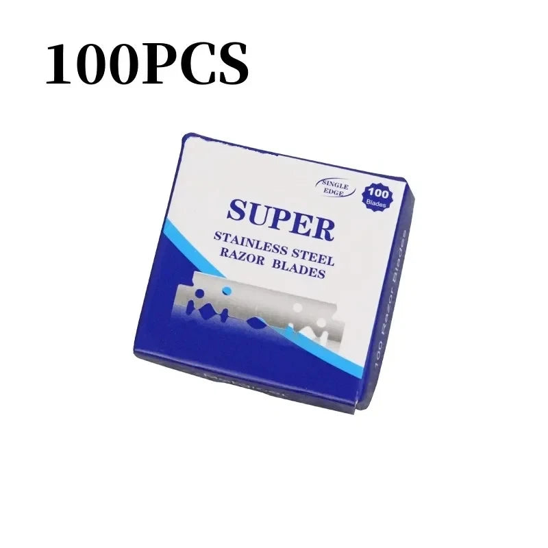 10/100/200PCS Single-sided Razor Blade Stainless Steel Razor Blades Men Shaving Shaver Manual Razor Blade Barber Shaving Tools