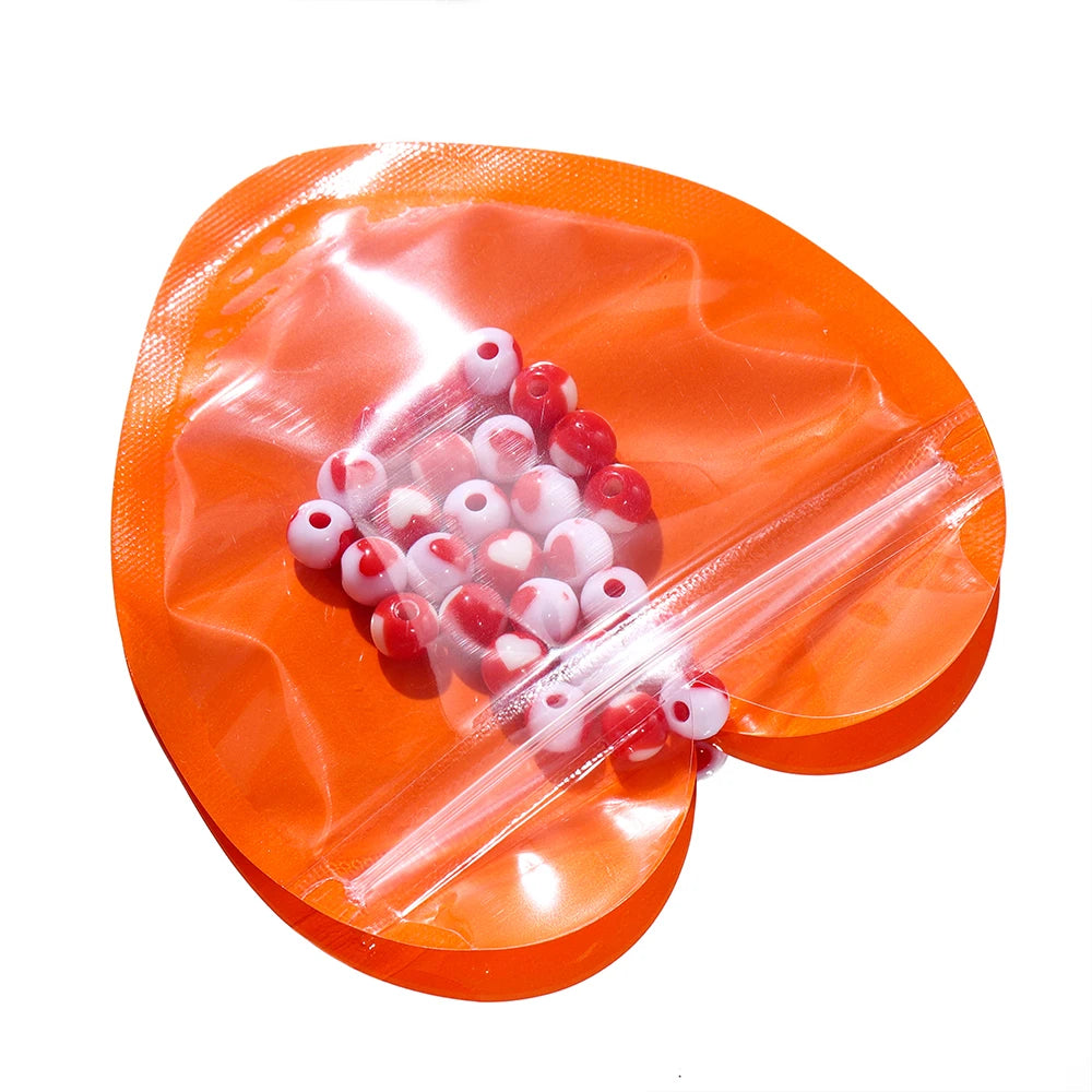 10pcs/lot Heart shaped Jewelry Self Sealing Bag Jewelry Pouch with Clear Display Window Jewelry Packaging Gift Storage Bag