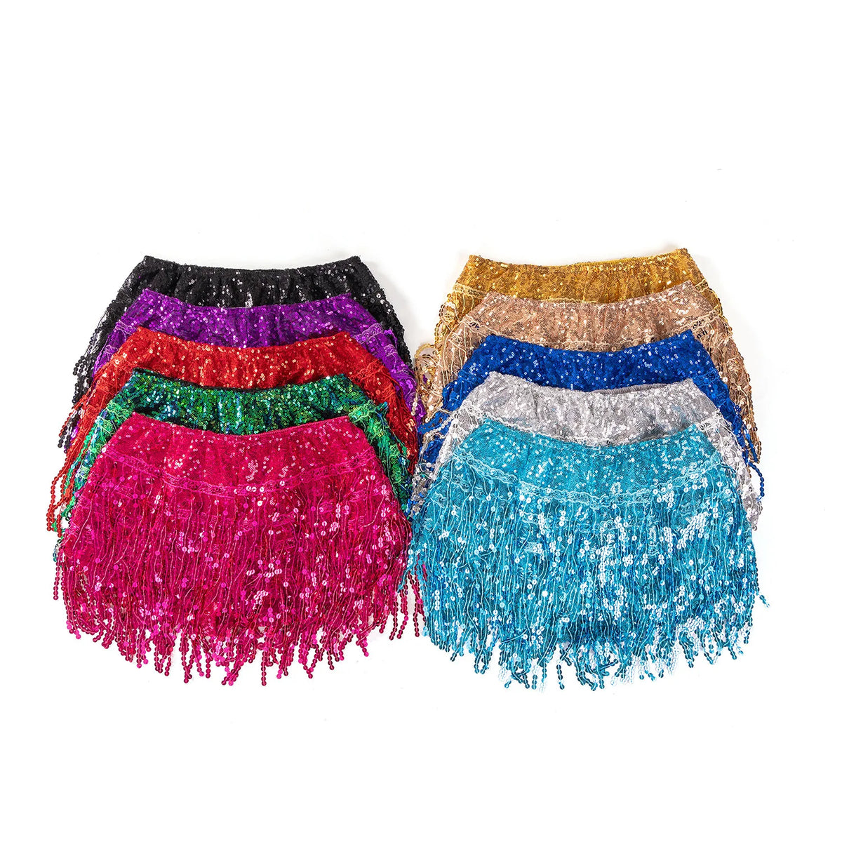 Women's Sequined Fringed Shorts Skirts