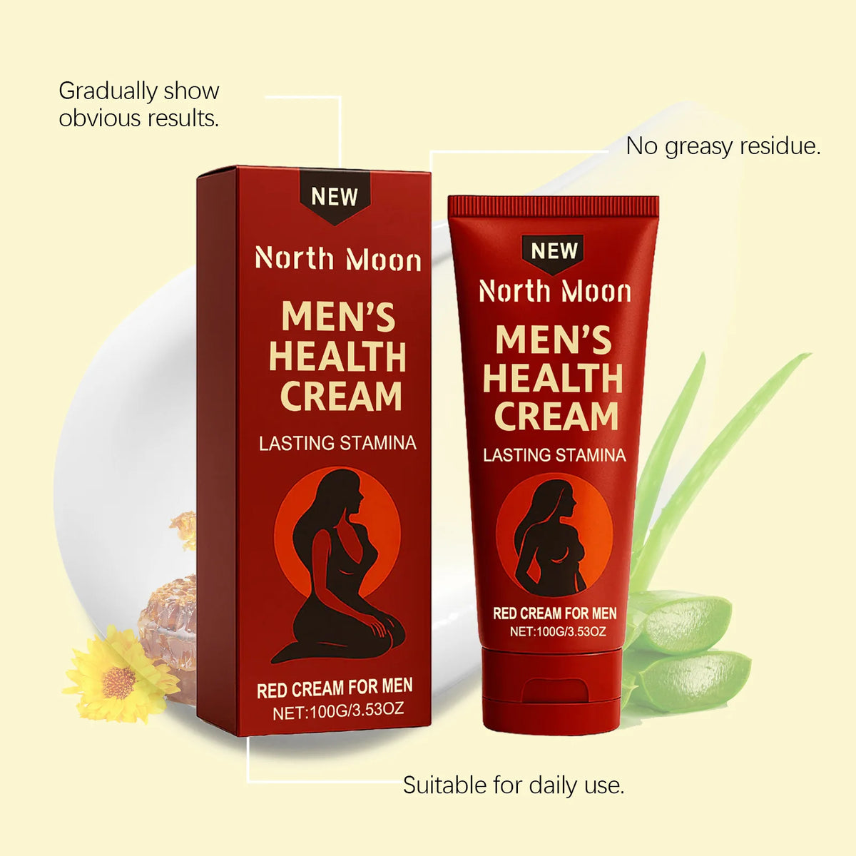 North Moon Aloe Man Private Area Care Cream Increase Enlarge Big Size Plant Extract Penis Daily Massage Enlargement Creams 100g