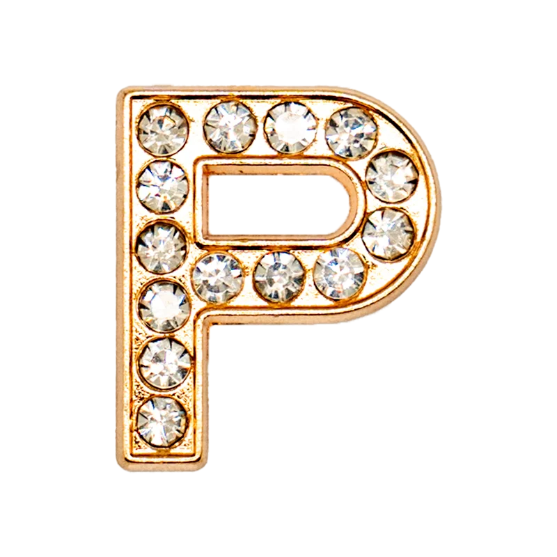 1pcs Metal Gold Luxury Letters Shoe Charms for Clog Alphabet Shoes Decorations Pins for Women Girl Sandal DIY Party Favor Gifts