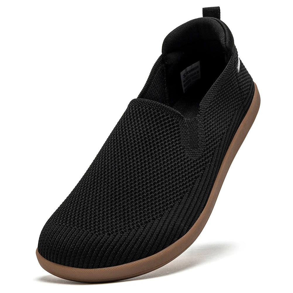 HOBIBEAR Women Wide Toe Box Shoes Barefoot  Slip on Walking Sneakers Mesh Breathable Classic Minimalist Shoes for Female