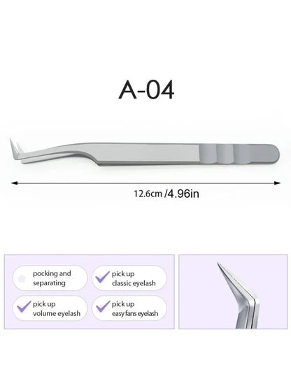 Stainless Steel Eyelash Extensions Tweezers Lash Artists High Precision Superhard Anti-Static Tweezers Makeup Tools