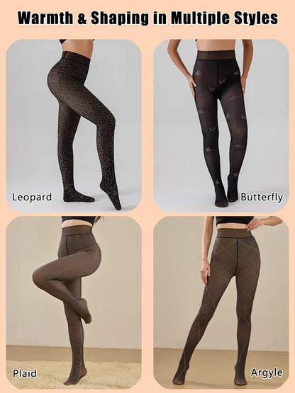 2025 winter fashion warm tights women seamless pantyhose leggings outfit fleece tights booty fleece for winter