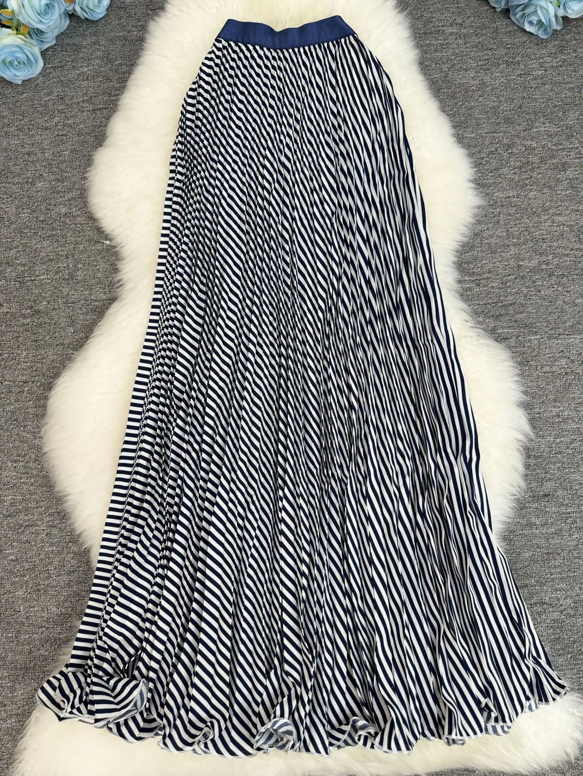 Polka Dot Print High Elegant A-line Pleated Long Skirt For Women 2025 Spring autumn Office Lady Casual Leopard Skirts