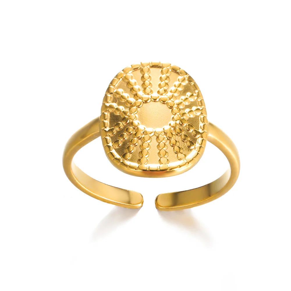 316L Stainless Steel Shell Rings for Women Adjustable Gold Color Little Star Open Rings Female Jewelry Weddings Gifts New Trendy