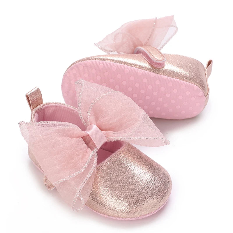 Infant Pre-Walker Shoes 0-1Year Baby Girls Princess Sandals Bowknot Soft Sole Elegant Formal Walking Shoes