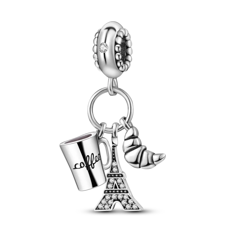 925 Sterling Silver Famous Buildings Charms Bead Milan Cathedral Colosseum Eiffel Tower Dangle Fit Original Bracelet DIY Jewelry