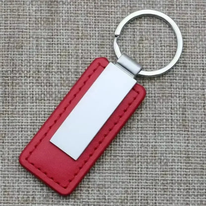 Hot Custom Logo Metal Stainless Steel for Car Moto Keychain Men and Women Keyring Leather Engraved Engraving Key Chain Gift