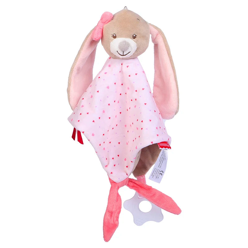Baby Towels Newborn Baby Comforter Soothe Appease Towel Animal Rabbit Plush Dolls Soft Security Rattles Bed Bell Saliva Towel