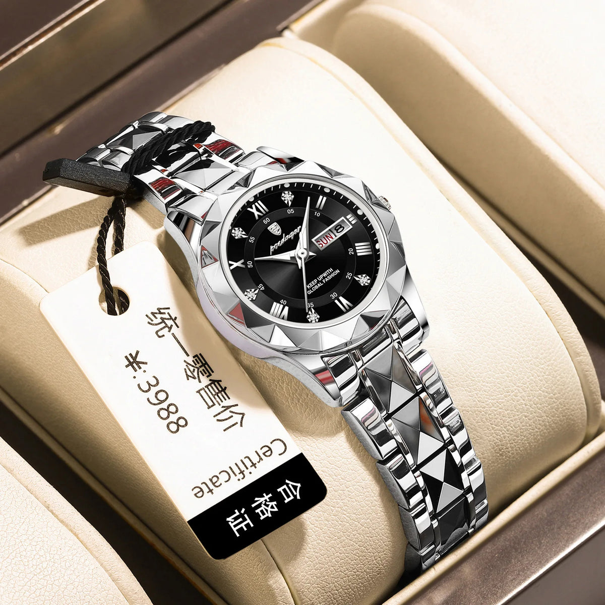 Ladies Quartz Watch, Waterproof Luminous Dial, Trendy Fashion Women Wristwatch
