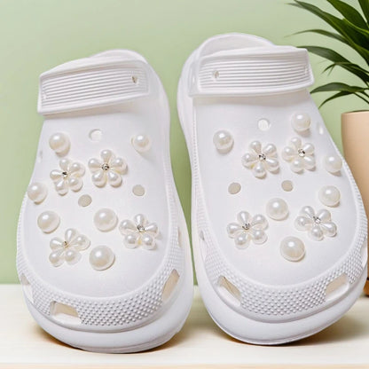 20PCS Hot Sale DIY Hole Shoes Charms for Pearl Chain Handmade Charms Designer Quality Garden Shoe Decoration Girl Gift New