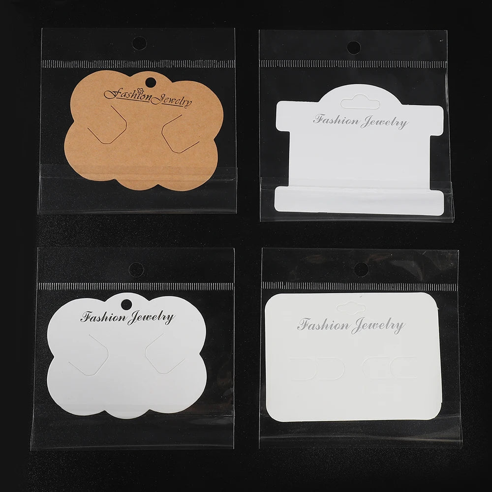 30sets Jewelry Display Card with Transparent Opp Bags for Handmade Necklace Bracelet Earring Headwear wrapping Bags DIY Findings
