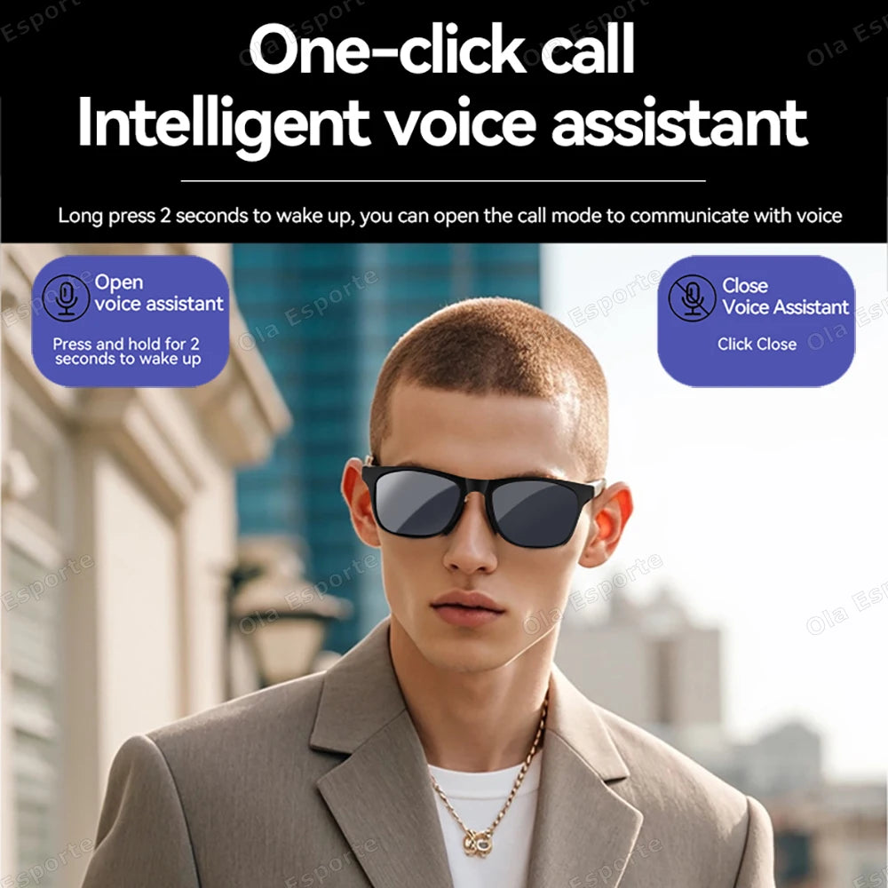 New Camera Control Smart Glasses 2025 Music Sunglasses Headphones Wireless Bluetooth Call Headset HIFI Audio Glasses For Android