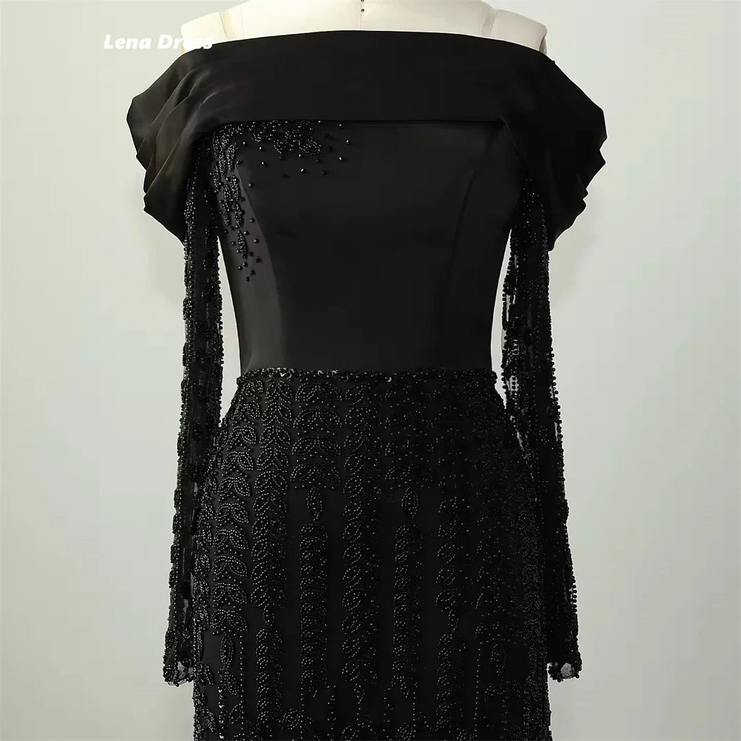Lena Luxurious Women's Evening Dresses Woman Elegant Party Dresses 2025 Custom Made Lace Black Mermaid Luxury Prom Dress 2025