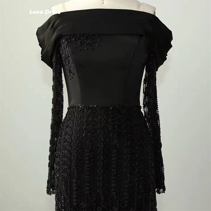 Lena Luxurious Women's Evening Dresses Woman Elegant Party Dresses 2025 Custom Made Lace Black Mermaid Luxury Prom Dress 2025