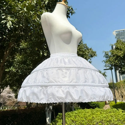 Fashion Lolita Petticoat With Hoop White Underskirt Crinoline Cosplay Breathable Wedding Petticoats Wedding Dress
