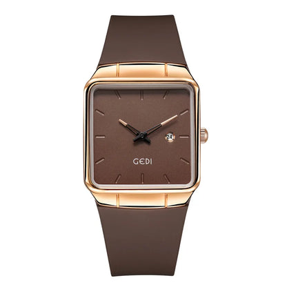 Fashion GEDI Top Brand Minimalist High Appearance Silicone Large Plate Calendar Women's Waterproof Quartz Gifts Wrist Watches