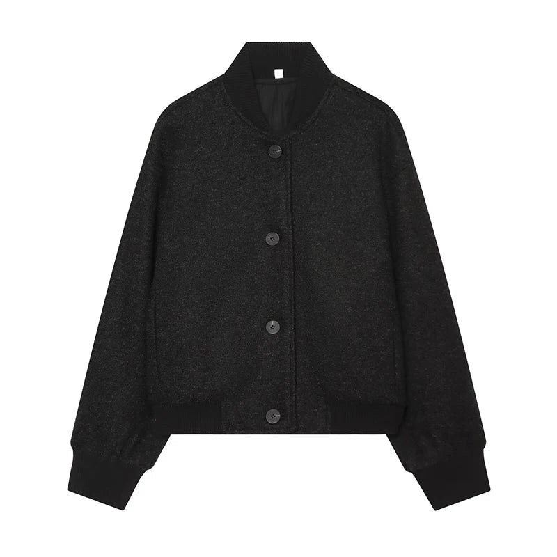 Elegant Knitted Zipper Women's Sweater Solid Full Sleeve Stand Collar Loose Open Stitch Female 2026 Fashion Autumn Outwear Lady