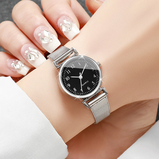 1PC/2PCS Fashion Women Watches Ladies Simple Mesh Band Quartz Watch Reloj Mujer（Without Box）