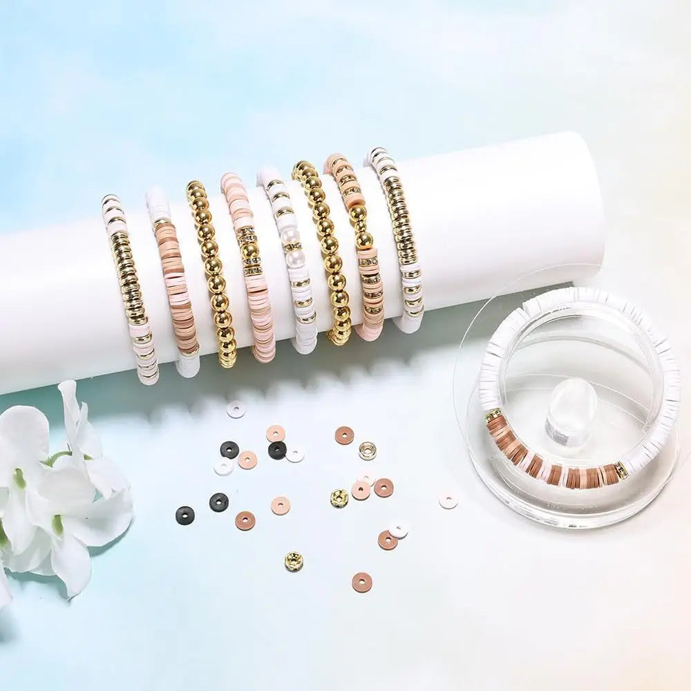 1900+PCS DIY Clay Beads Bracelet Making Kit - Friendship Jewelry with Golden Letter Beads for Women & - Perfect Birthday Gifts
