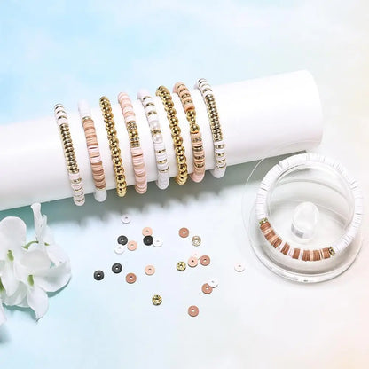 1900+PCS DIY Clay Beads Bracelet Making Kit - Friendship Jewelry with Golden Letter Beads for Women & - Perfect Birthday Gifts