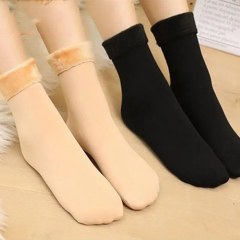 5Pairs Women Winter Thicken Warm Short Socks Boots Home Floor Mujer Thermal Cashmere Wool Socks Nylon Snow Velvet