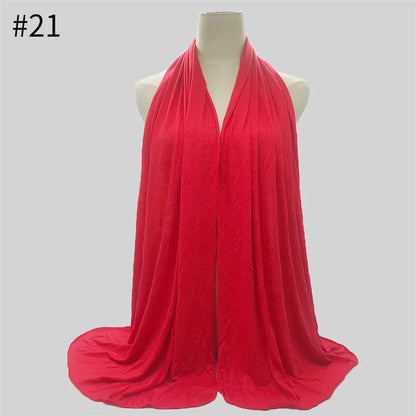 28Color Modal Cotton Jersey Hijab Scarf Ramadan Long Muslim Shawl Plain Solid Soft Turban Wraps For Women Headband
