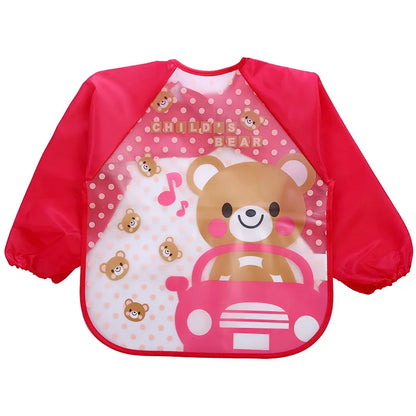 0-4 Years Baby Bibs Waterproof Kid Eating Clothing Children's Long Sleeves Feeding Smock Bib Baby Apron Bandana Bibs Clothes