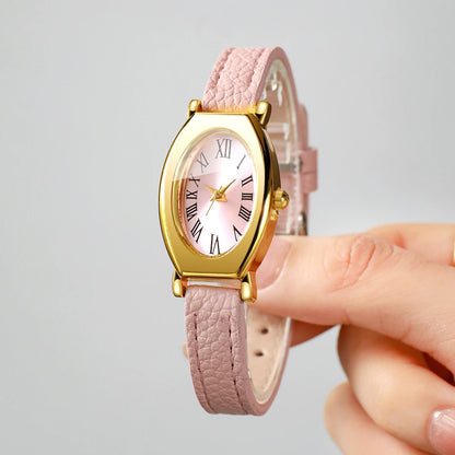 Fashion Roma Dial Women Watches Casual Pink Leather Strap Ladies Dress Wristwatches Clock Gift Relogio Feminino (Without Box)