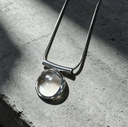 Transparent Square Crystal Pendant Necklace Ring Set Elegant Trendy Women Jewelry Wholesale