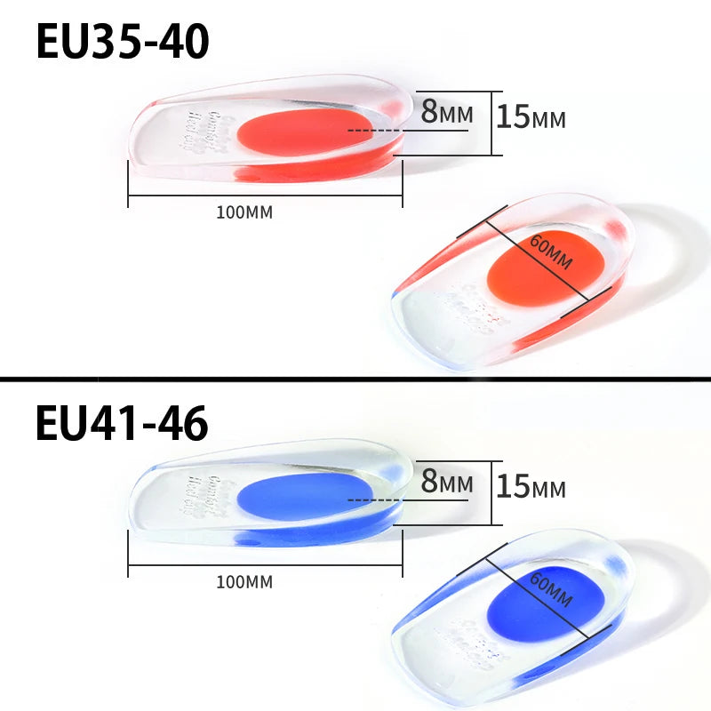 1 Pair Gel Insole Silicone Men Women Heel Cushion Insoles Soles Relieve Foot Pain Spur Support Shoe Pad High Heel Inserts