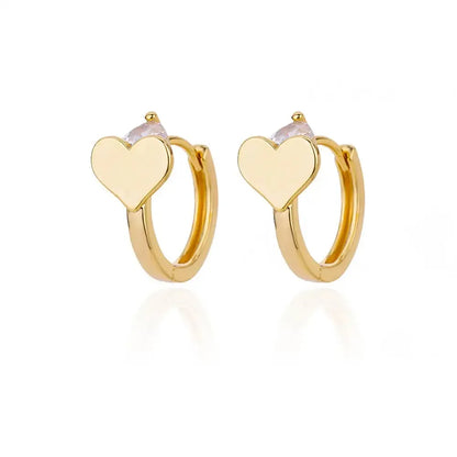 Hollow Zircon Heart Earrings For Women Stainless Steel Gold Color Heart Earring Luxury Wedding Couple Jewelry Gift Free Shipping