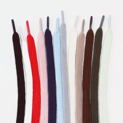 1Pair/3Pair Classic Solid-Color Flat Laces Premium Cotton Casual Shoelaces Sneaker 0.8cm Width Shoelace Length 100/120/140/160cm
