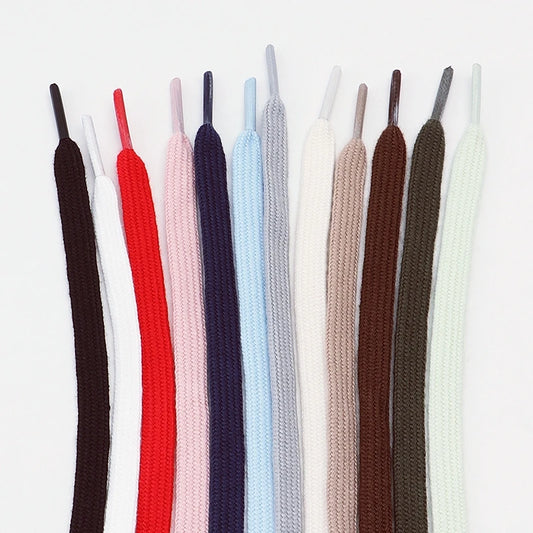 1Pair/3Pair Classic Solid-Color Flat Laces Premium Cotton Casual Shoelaces Sneaker 0.8cm Width Shoelace Length 100/120/140/160cm