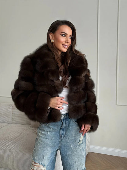 Lady Faux Fur Waist Belt Coat Casual Stand Collar Wide Flare Sleeve Stitched Plush Jacket Soft Thick Warm Winter Outerwear Daily