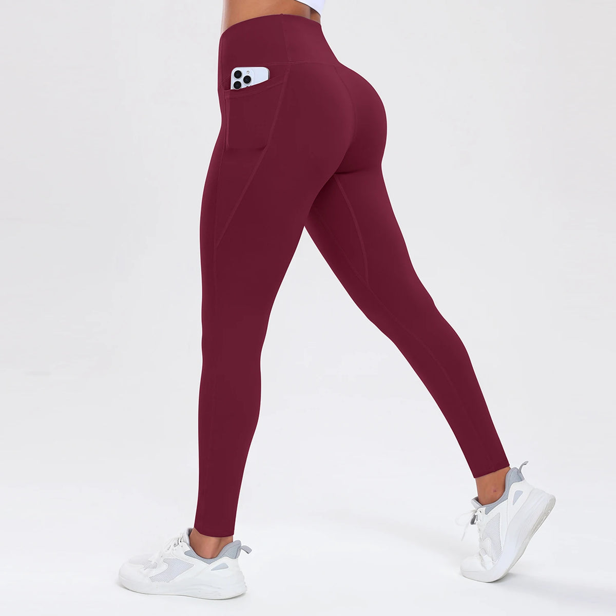 Women Butt Lifting Fitness Leggings With Pockets Tummy Control Sports Pant High Waist Fitness Tights Gym Clothing Sportswer