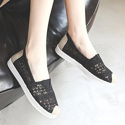 Breathable Mesh Lightweight Casual Shoes Women Fashion Women Slip on Flats Print Fisherman Shoes on Flats Shoes Zapatos De Mujer