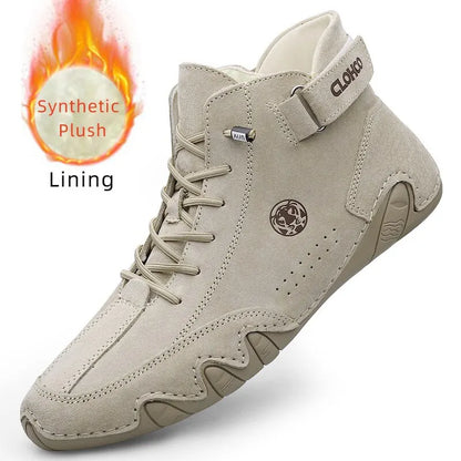 Men's Genuine Leather Shoes Ankle Boots 2023 Men Sneakers Outdoor Light Lace-Up Casual Shoes Fashion Loafers Winter Warm Boots